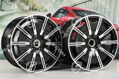 20" komplet felg Sport Aero, 9J x 20 ET54 + 11J x 20 ET60, czarny wysoki połysk + frezowana powierzchnia