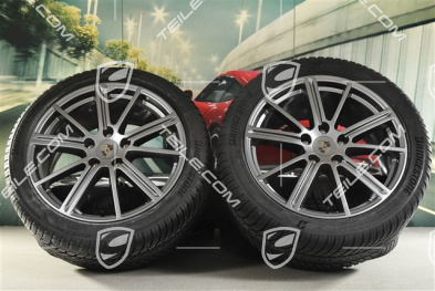 20" Panamera Turbo Winterräder Satz, Felgen 9,5J x 20 ET71 + 10,5J x 20 ET71 + Bridgestone Winterreifen 275/40 R20 + 315/35 R20, Adamantium