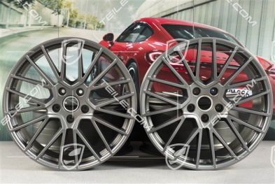 21" Komplet felg RS Spyder, 11J x 21 ET49 + 9,5J x 21 ET46, do Cayenne Coupe, Platinum satynowy półmat