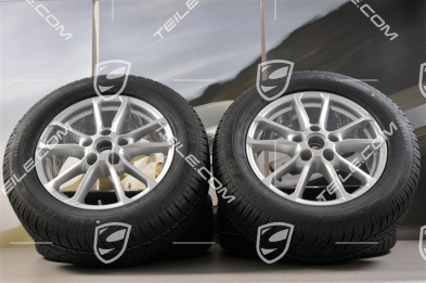 18" koła zimowe, komplet "Cayenne" facelift 2014->, felgi 8J x 18 ET53 + opony zimowe Dunlop 255/55 R18, z czujnikami ciśnienia