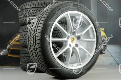 20" koła zimowe Cayenne Design, komplet, felgi 9J x 20 ET50 + 10,5J x 20 ET64 + NOWE opony zimowe Pirelli 275/45 R20 + 305/40 R20, z czujnikami ciśnienia