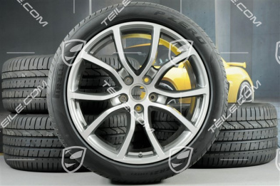 21" koła letnie Cayenne Exclusive Design, komplet, felgi 9,5J x 21 ET46 + 11,0J x 21 ET58 + opony letnie Pirelli P Zero 285/40 R21 + 315/35 R21, z czujnikami ciśnienia
