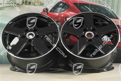 19" komplet felg Cayenne Sport Classic II, 8,5J x 19 ET59, czarny wysoki połysk