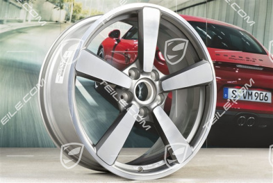 20+21-inch wheel rim set Carrera Exclusive, rims: front 8,5J x 20 ET53 + rear 11,J x 21 ET67, Platinum Silver