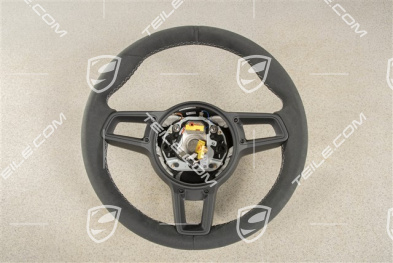 Kierownica sportowa GT, Alcantara, czarna/srebrna