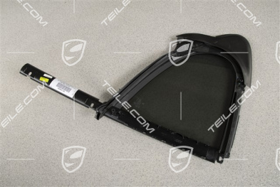 Rear door side window glass, including roll up blind adapter, Privacy glazing, L