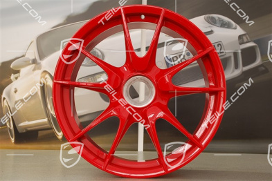 19" Komplet felg GT3RS II 4.0 / GT2RS, Czerwień Indyjska, przód 9J x 19 ET47+ tył 12J x 19 ET48