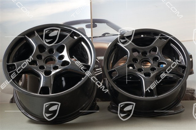 19-inch Carrera S wheel set, 8J x 19 ET57 + 11J x 19 ET67, black