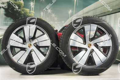 19" koła zimowe Taycan S, komplet, felgi 8J x 19 ET50 + 10J x 19 ET47, opony zimowe Continental 225/55 R19 + 275/45 R19