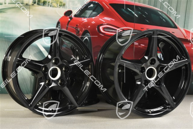 18-inch Carrera III wheel set, 8J x 18 ET57 + 10J x 18 ET58, C2 / C2S, black high gloss