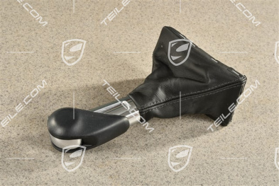 PDK, Schaltknauf /Schalthebelknopf mit Schaltmanschette Leder, Schwarz