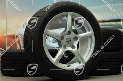 18" Boxster summer wheel set, 8J x 18 ET57 + 9J x 18 ET47 + summer tyres Goodyear Eagle F1 235/45 R18 + 265/45 R18, without TPM