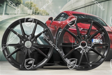 20-inch wheel rim set Carrera S IV, 8J x 20 ET57 + 10J x 20 ET45, black satin matt