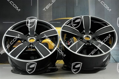 20-inch wheel rim set Carrera Sport, 8,5J x 20 ET57 + 10,5J x 20 ET51, Jet Black Metallic