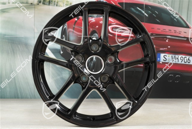 17" Komplet felg Cayman, przednie 6,5J x 17 ET55 + tylne 8J x 17 ET40, czarny wysoki połysk