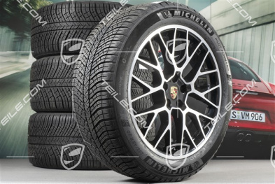 20" "RS Spyder Design" koła zimowe, komplet, felgi 9J x 20 ET26 + 10J x 20 ET19 + opony zimowe Michelin Latitude Alpin 2 265/45 R 20 + 295/40 R 20, z czujnikami ciśnienia, czarny wysoki połysk