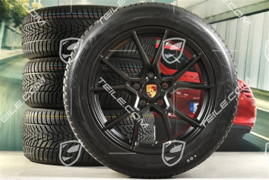 20-inch Cayenne S winter wheel set, rims 9J x 20 ET50 + 10,5J x 20 ET64 + Hankook winter tyres 255/55 R20 + 295/45 R20, with TPMS, black satin matt