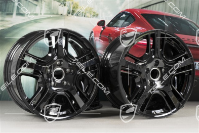 19" Komplet felg Panamera Design, 10J x 19 ET61 + 9J x 19 ET60, czarny wysoki połysk