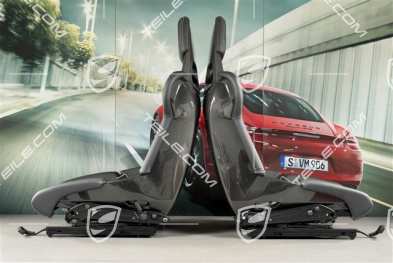 Bucket seats GT3RS / GT2RS, Carbon, leather+Pepita, black, set, L+R