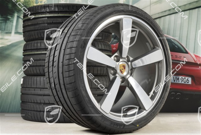 20+21-inch summer wheel set Carrera Exclusive Design, rims 8,5J x 20 ET53 + 11,5J x 21 ET67 + NEW Goodyear summer tyres 245/35 R20 + 305/30 R21, with TPM