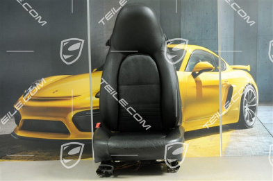 Seat, manual adjustable, heating, leather/Leatherette, Black, damage, L