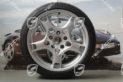 19-inch Carrera S summer wheel set, wheels  8J x 19 ET 57 + 11J x 19 ET 67 + NEW summer tyres 235/35 R19 + 295/30 R19