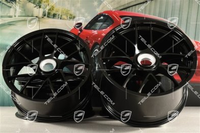 20" Felgensatz Turbo Sport III, Zentralverschluss, 9J x 20 ET51 + 12J x 20 ET63, schwarz hochglanz