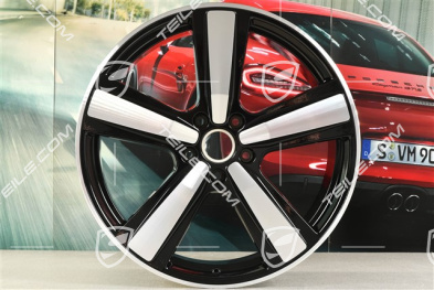 22" Komplet felg Cayenne Coupe Exclusive Design Sport, 10J x 22 ET48 +11,5J x 22 ET52, czarny wysoki połysk
