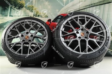 20"+21" RS Spyder Design Winterrädersatz, Felgen 8,5J x 20 ET50 + 11J x 21 ET82 + NEUE Michelin Winterreifen 245/35 R20 + 305/30 R21, mit RDK-Sensoren, Darksilver