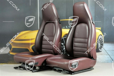 Seat, leatherette, Burgundy, set L+R