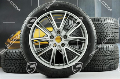20" Koła zimowe, komplet "Exclusive Design", felgi 9,5 J x 20 ET71 + 10,5 J x 20 ET71 + NOWE opony zimowe Michelin Pilot Alpin 4 275/40 R20 + 315/35 R20, srebrna platyna