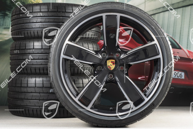 20" Carrera Sport koła letnie komplet, felgi 8,5J x 20 ET57 + 10,5J x 20 ET47 + opony letnie 235/35 ZR20 + 265/35 ZR20, z czujnikami ciśnienia, czarny wysoki połysk