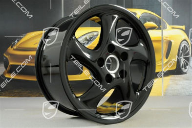 18" Felge Turbo Look I , 9J x 18 ET52, schwarz hochglanz