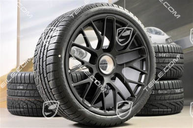 20" Turbo S central locking winter wheel set for Turbo S / GTS, wheels 8,5J x 20 ET51 + 11J x 20 ET59 + Pirelli Sottozero II winter wheels 245/35 R20+295/30 R20, TPMS, black satin mat