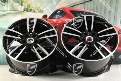 21" Felgensatz Cayenne Turbo, 11J x 21 ET49 + 9,5J x 21 ET46, schwarz hochglanz