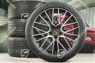 21" koła zimowe Cayenne RS Spyder, komplet, felgi 9,5J x 21 ET46 + 11,0J x 21 ET58 + NOWE opony zimowe Pirelli 275/40 R21 + 305/35 R21, z czujnikami ciśnienia