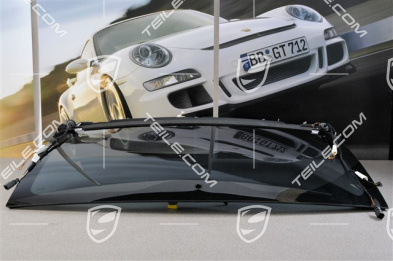 Rear window, heat-insulating glass at rear, metallized, antenna in rear spoiler