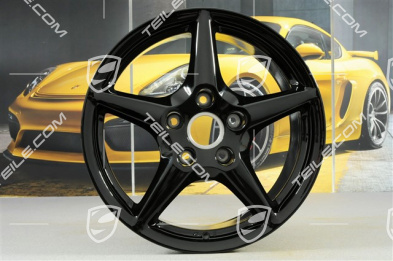 18" Komplet felg Carrera III, 8J x 18 ET57 + 11J x 18 ET51, C4 / C4S, czarny wysoki połysk