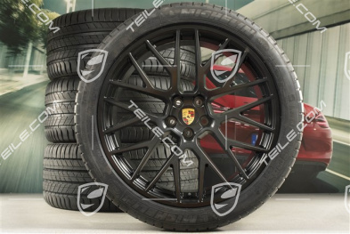 21" RS Spyder Design Sommerräder, Felgen 9,5J x 21 ET27 + 10J x 21 ET19 + Michelin Sommerreifen 265/40 R21 + 295/35 R21, Schwarz seidenmatt, mit RDK-Sensoren