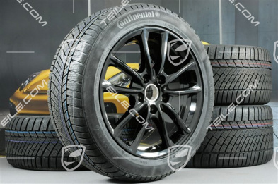 19-inch winter wheels set "Panamera S", rims 9J x 19 ET64 + 10,5 J x 19 ET62 + Continental ContiWinterContact PS830 P winter tyres 265/45 R19 + 295/40 R19, in black high gloss