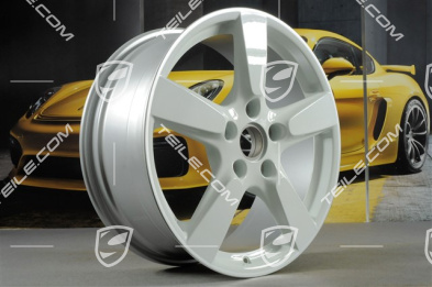 19-inch Cayman S wheel set, 8J x 19 x ET 57 + 9,5J x 19 x ET 45, rims spokes in white