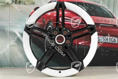 21-inch wheel rim Mission E Design, 11,5J x 21 ET66, black high gloss/Carrara white metallic