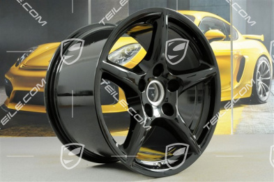 18" Komplet felg Carrera III, 8J x 18 ET57 + 11J x 18 ET51, C4 / C4S, czarny wysoki połysk
