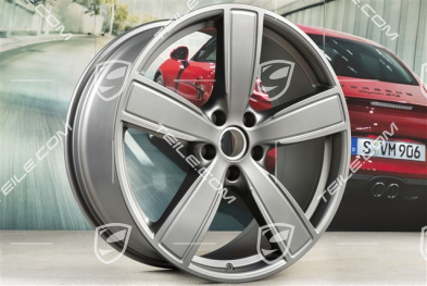 22" Komplet felg Cayenne Sport Classic, 10J x 22 ET48 + 11,5J x 22 ET61, Platinum półmat satyna