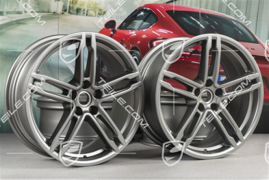 19"-inch alloy wheel set Macan Turbo, 8J x 19 ET21 + 9J x 19 ET21, Platinum satin-matt