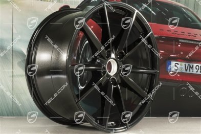 20+21" Felgensatz Carrera S, Felgen: vorne 8,5Jx20 ET53 + hinten 11J x 21 ET66 in Schwarz Hochglanz
