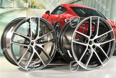 20-inch wheel rim set Macan S, 9J x 20 ET26 + 10J x 20 ET19, Titanium