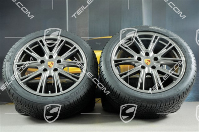 20" Koła zimowe, komplet "Exclusive Design", felgi 9,5 J x 20 ET71 + 10,5 J x 20 ET71 + NOWE opony zimowe Michelin Pilot Alpin 4 275/40 R20 + 315/35 R20, platyna (satyna)