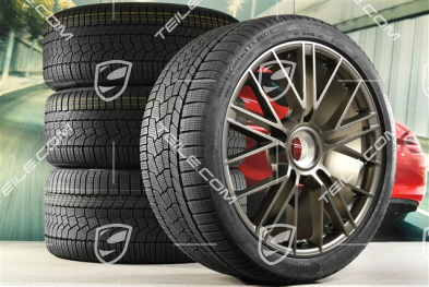 21-inch Panamera Turbo S Winter wheel set, central lock, wheel rims 9,5J x 21 ET71 + 10,5J x 21 ET71 + Continental Winter Contact TS860 S winter tyres 275/35 R21 + 315/30 R21, Turbonite