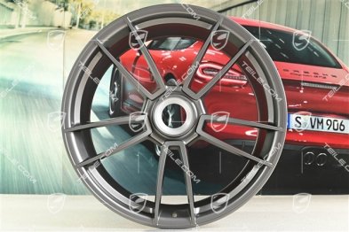 20+21" Komplet felg Turbo S, felgi: przednie 8,5J x 20 ET40 + tylne 11J x 21 ET66, Platinum satynowy półmat